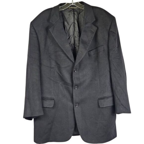 Jack Victor Loro Piana 100% Cashmere Blazer Sz 46R Black Quiet Luxury Old Money - Picture 1 of 14